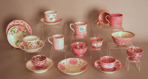 Appraisal: Group of Sunderland and pink luster th c