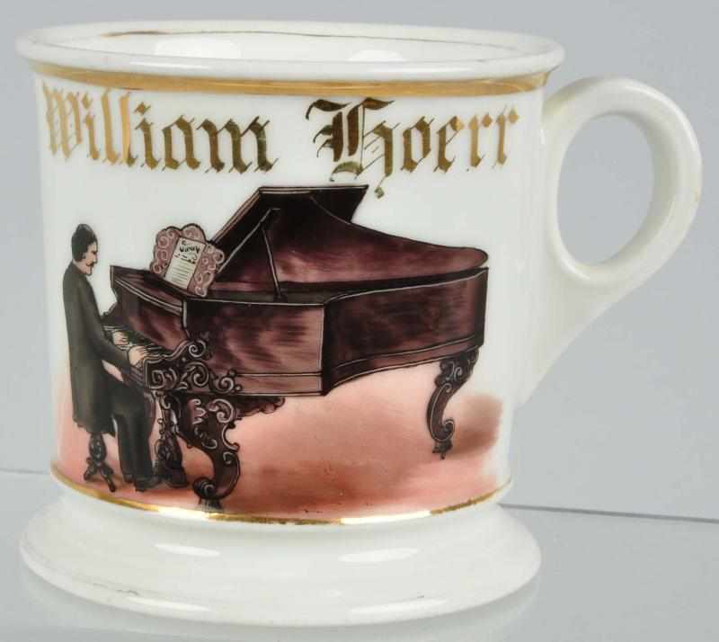 Appraisal: Pianist Shaving Mug Description Impressive example Detailed image of man