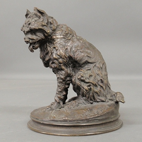 Appraisal: - M ne Pierre Jules French - bronze seated Griffon