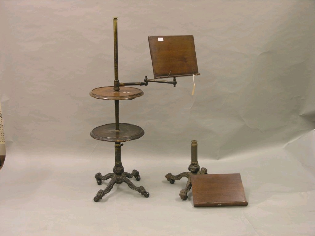 Appraisal: A late Victorian mahogany adjustable reading stand book-rack attached to