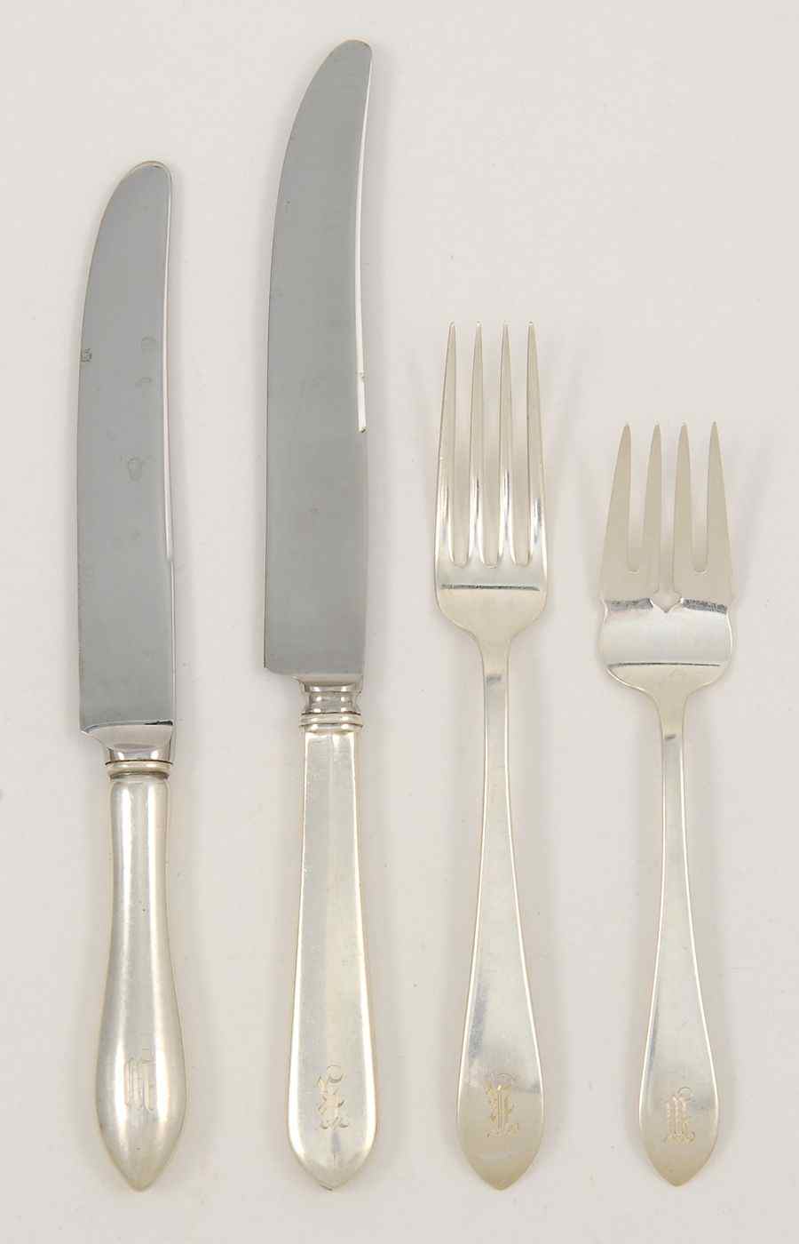 Appraisal: DOMINICK HAFF STERLING SILVER PARTIAL FLATWARE SETIn the Pointed Antique''