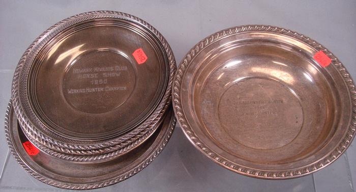 Appraisal: sterling silver horse show trophy plates bowls Wallace Anston Rogers