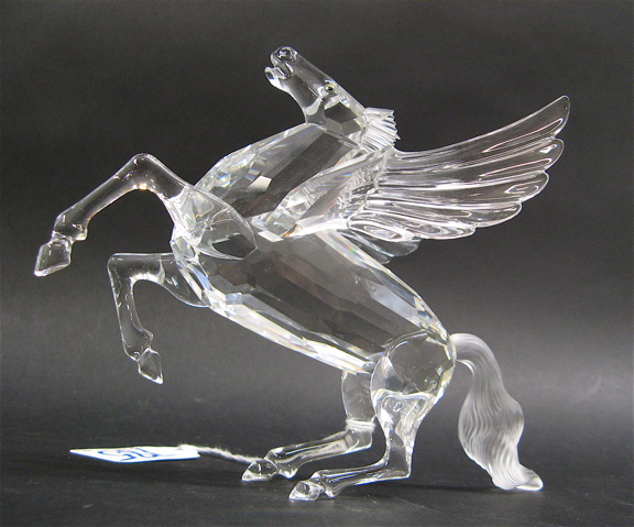 Appraisal: SWAROVSKI AUSTRIAN CUT CRYSTAL PEGASUS the winged horse having faceted