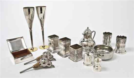 Appraisal: A Collection of Silverplate and Pewter Serving and Decorative Articles