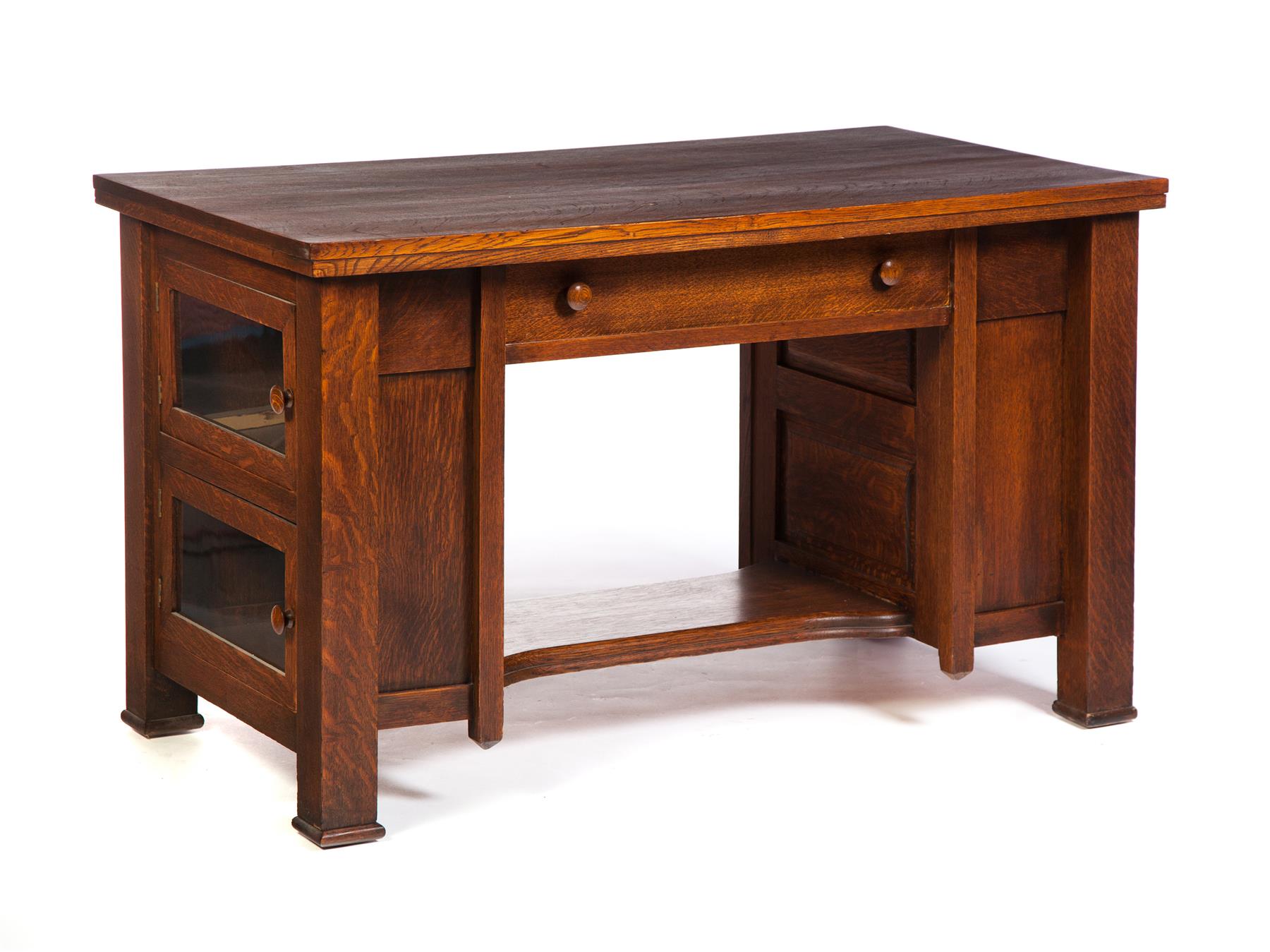 Appraisal: MISSION OAK DESK American st quarter- th century oak Simple