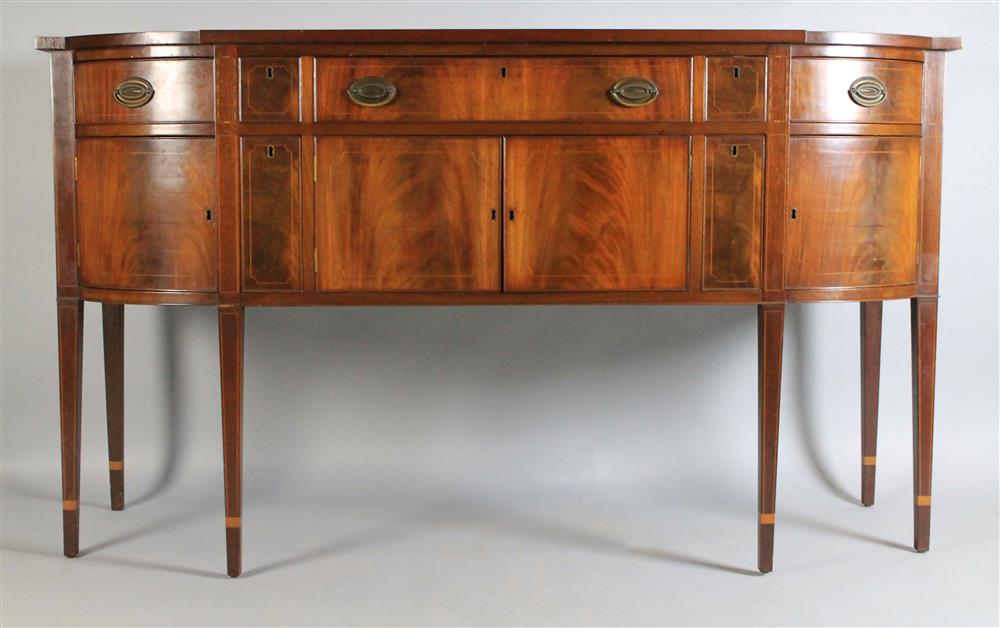 Appraisal: FEDERAL STYLE INLAID MAHOGANY SIDEBOARD early th C bench made