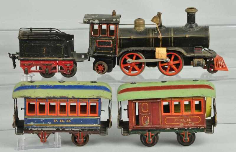 Appraisal: Handpainted Marklin Gauge Passenger Train Set Description German Includes American