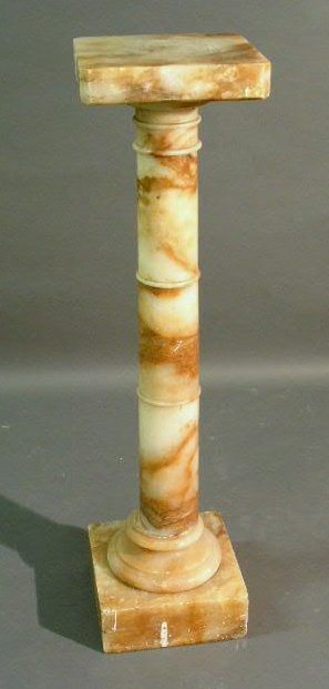 Appraisal: Figured marble column or plinth h top x