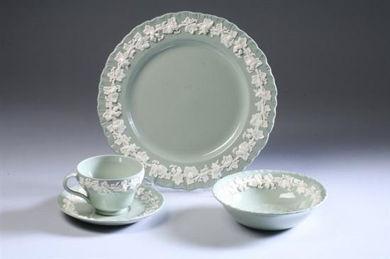 Appraisal: -PIECE WEDGWOOD BONE CHINA DINNER SERVICE Embossed Queen's Ware -