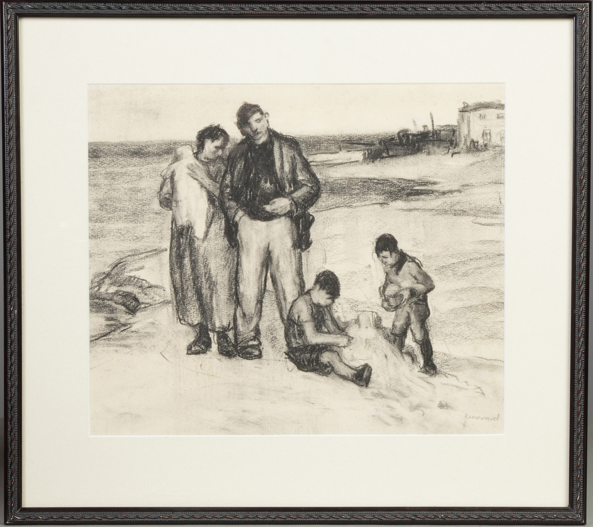 Appraisal: George Renouard American - Family on beach Sgn Lower right