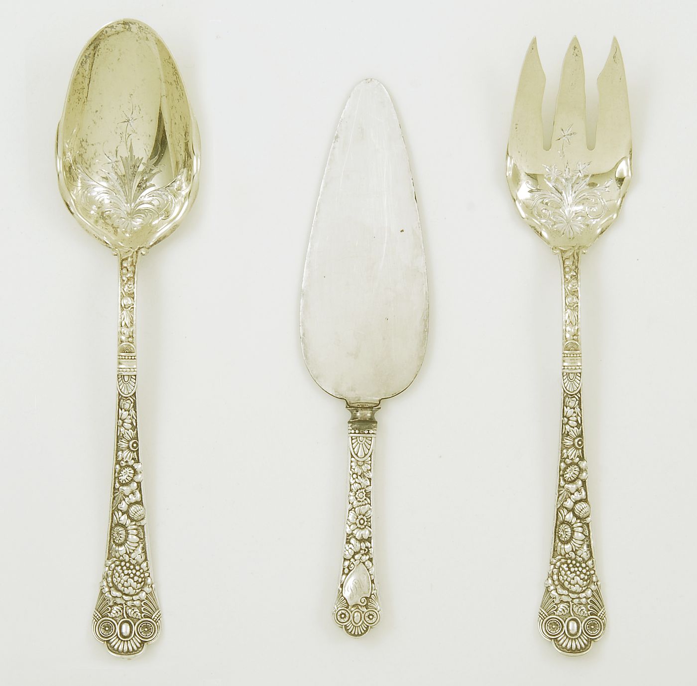 Appraisal: THREE PIECES OF GORHAM STERLING SILVER FLATWARE IN THE CLUNY