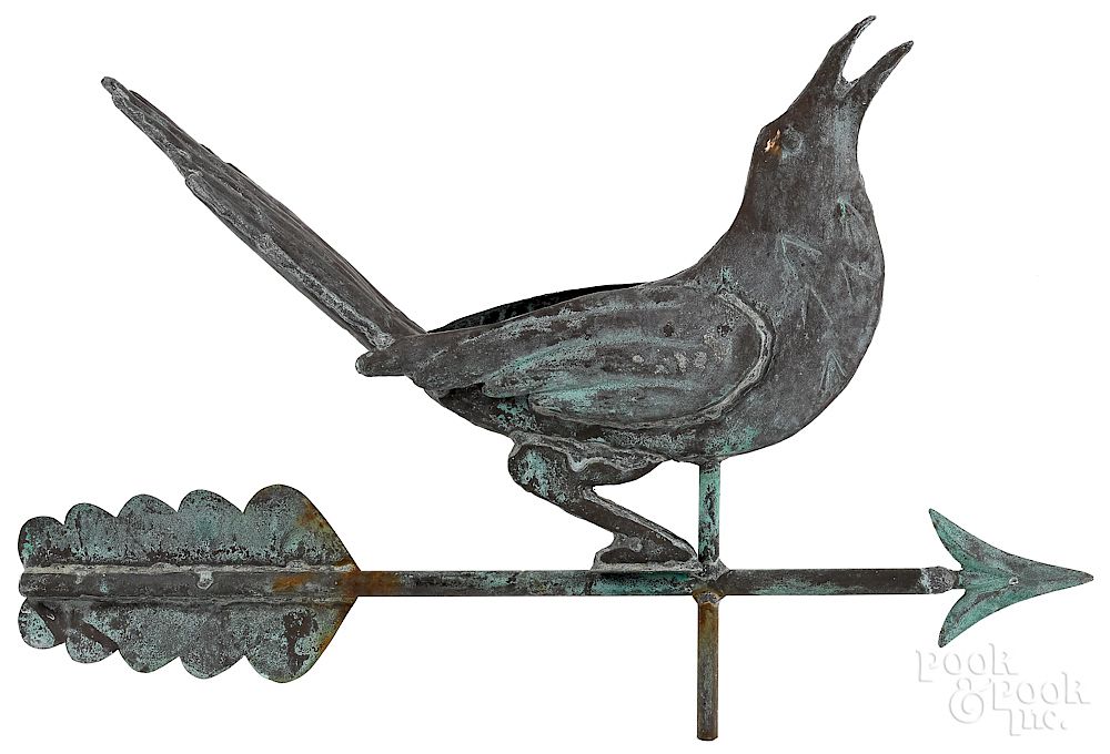 Appraisal: Copper full bodied crow weathervane Exclusive on Bidsquare Copper full