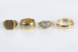 Appraisal: Lot of Collection of diamond and gold rings Lot of