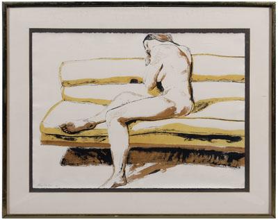 Appraisal: Philip Pearlstein color lithograph nude on couch from Six New