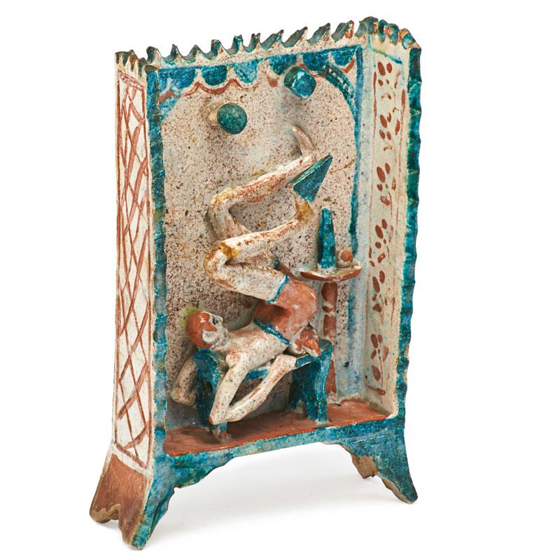 Appraisal: CARL WALTERS Glazed faience shadow box CARL WALTERS - Glazed