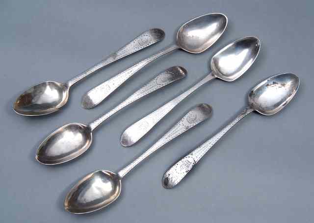 Appraisal: A SET OF SIX GEORGE III SILVER CELTIC POINT AND