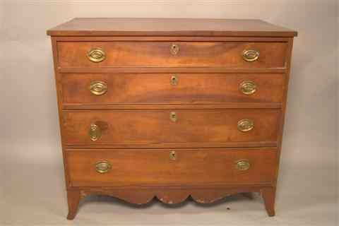 Appraisal: FEDERAL MAPLE CHEST OF DRAWERS circa the rectangular top over