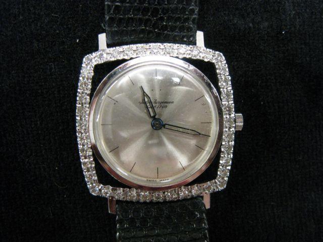 Appraisal: Jules Jurgenson Diamond Wristwatch mans k white gold case with