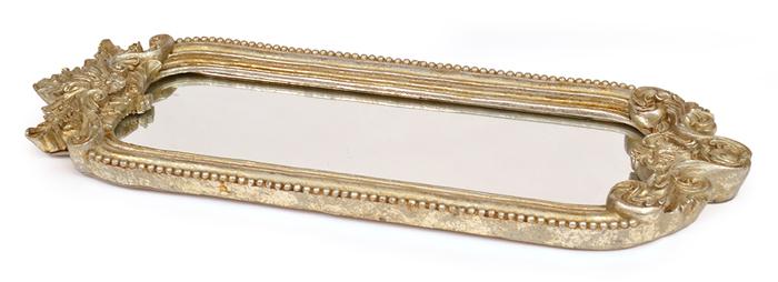 Appraisal: SILVERED RECTANGULAR MIRROR