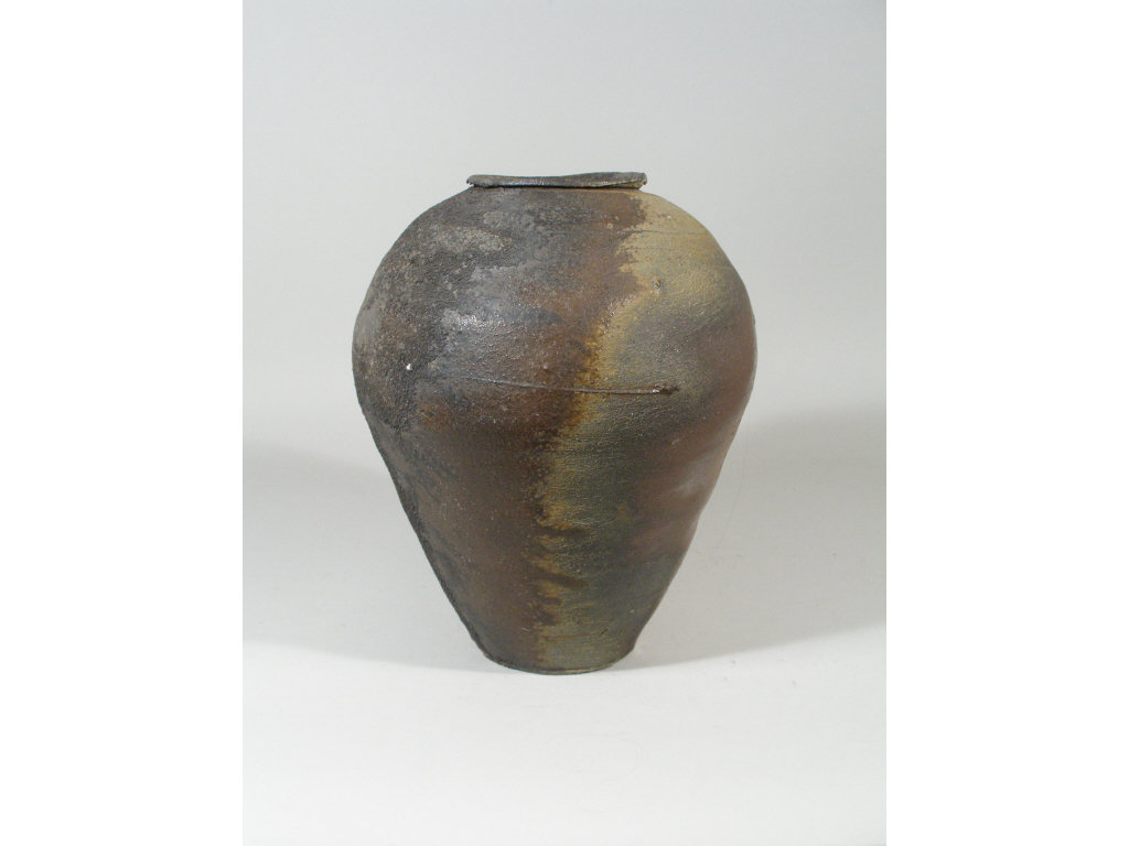 Appraisal: Contemporary Pottery Jar Jeff Shapiro Accord NY stoneware w natural