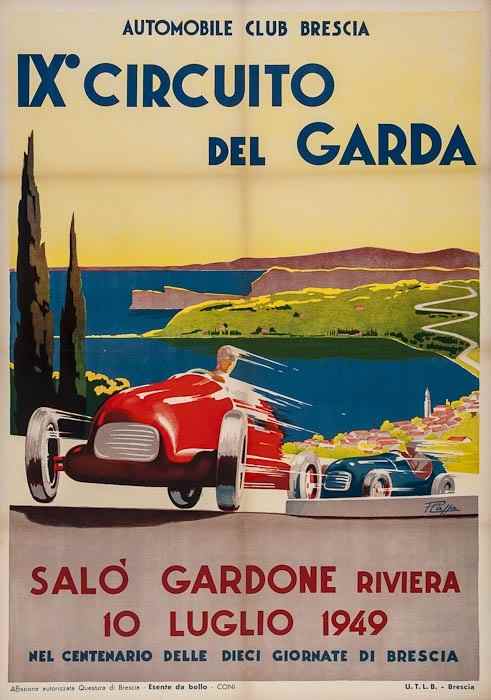 Appraisal: CAFFA P IX CIRCUITO DEL GARDA Automobile Club Brescia lithograph