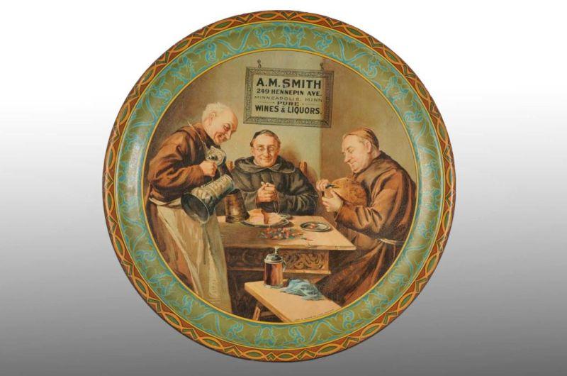 Appraisal: Tin Litho Smith Liquors Serving Tray Description Minneapolis Minnesota Somewhat