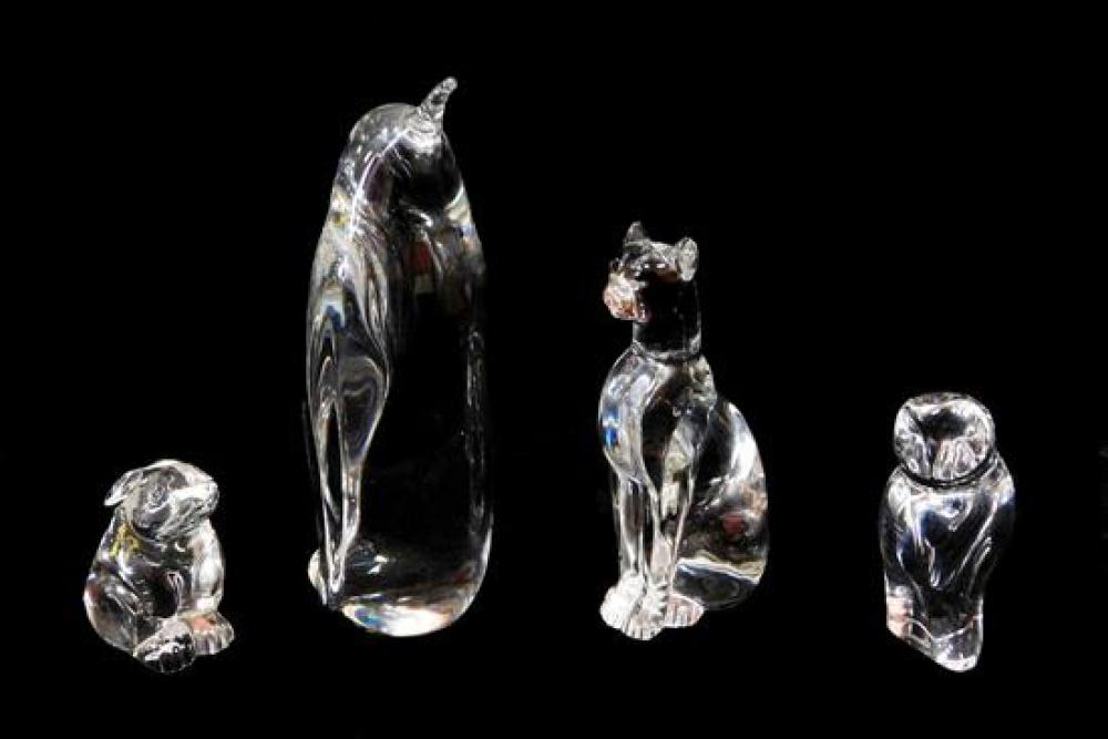 Appraisal: Baccarat crystal animal figures th C all signed including cat