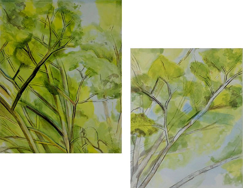 Appraisal: Sylvia Mangold - The Pin Oak Diptych Lot Sylvia Mangold