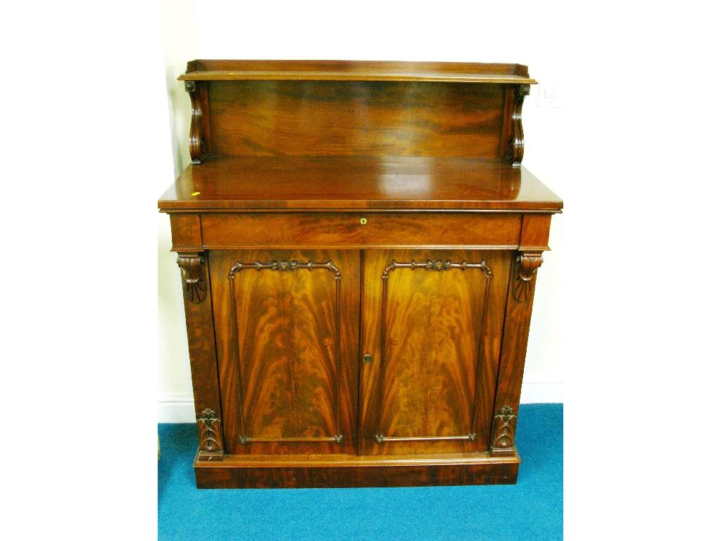 Appraisal: A Victorian mahogany Chiffonier raised back single drawer above a