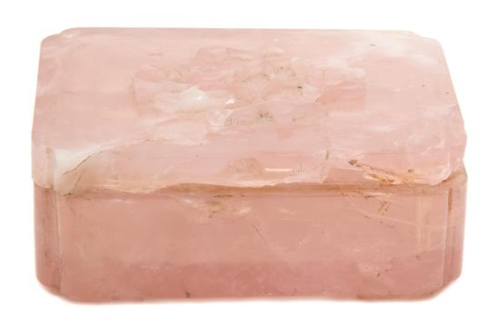 Appraisal: Sale Lot A Rose Quartz Box Height x width inches