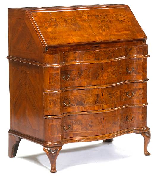 Appraisal: A Northern Italian Rococo inlaid walnut desk mid th century