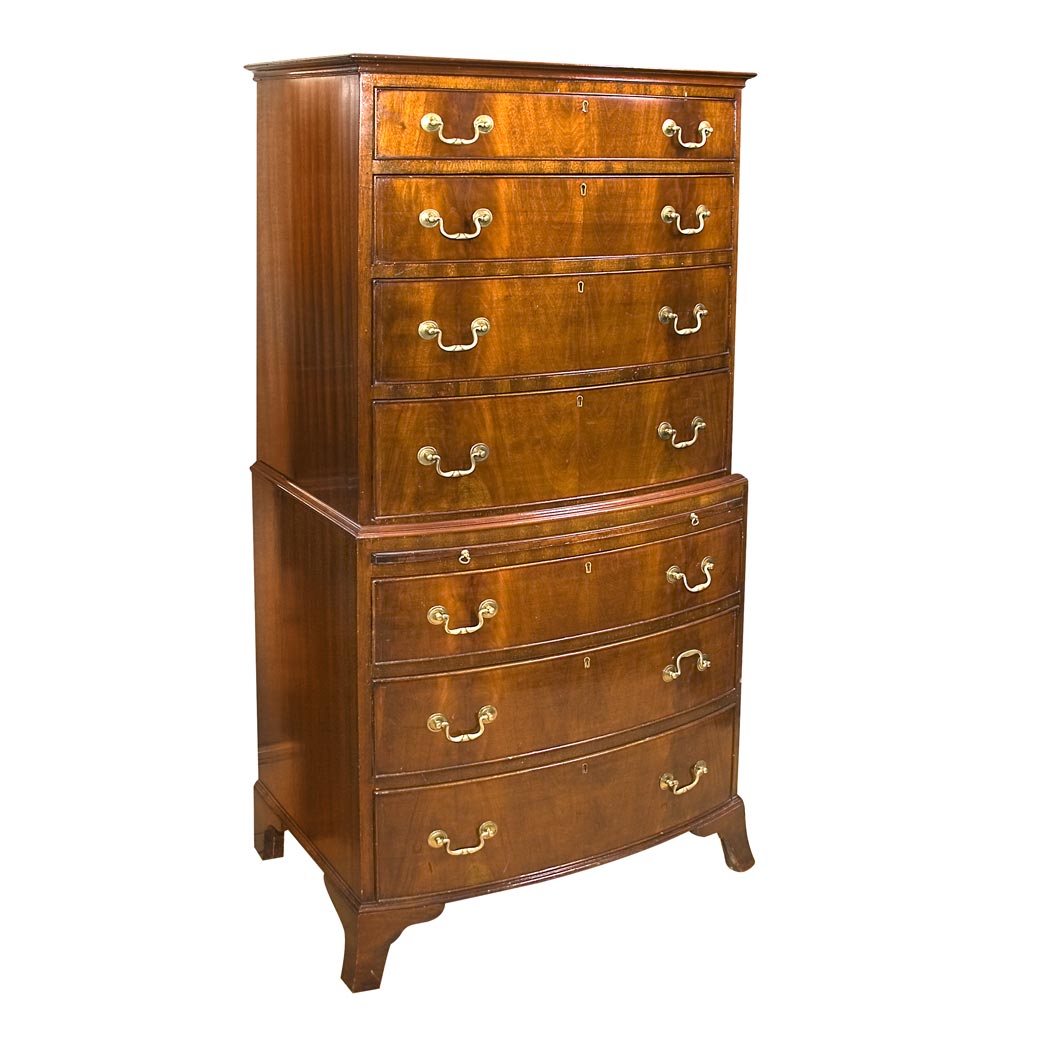 Appraisal: George III Style Mahogany Chest on Chest Height inches width