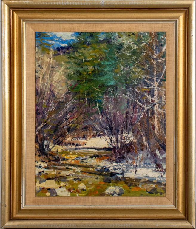 Appraisal: DOUG HIGGINS FOREST LANDSCAPE OIL ON CANVAS Doug Higgins American