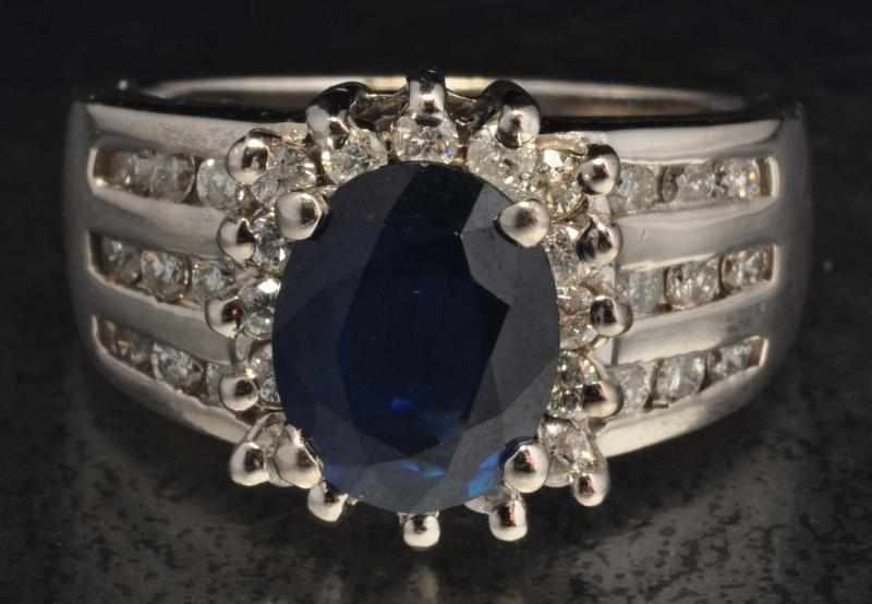 Appraisal: K W Gold Diamond Sapphire Ring Description Diamonds ctw Sapphires