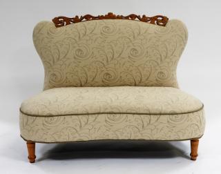 Appraisal: American Art Deco Style Upholstered Settee UNITED STATES TH CENTURY