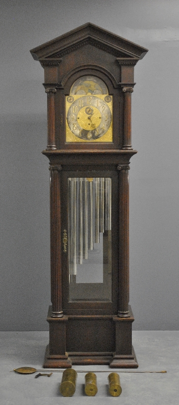 Appraisal: - Chippendale style mahogany chime clock by Elliott London c