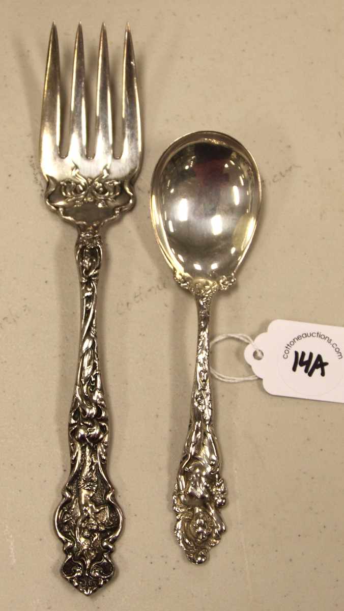 Appraisal: Sterling Serving Fork Spoon ozt Spoon Reed Barton Fork R