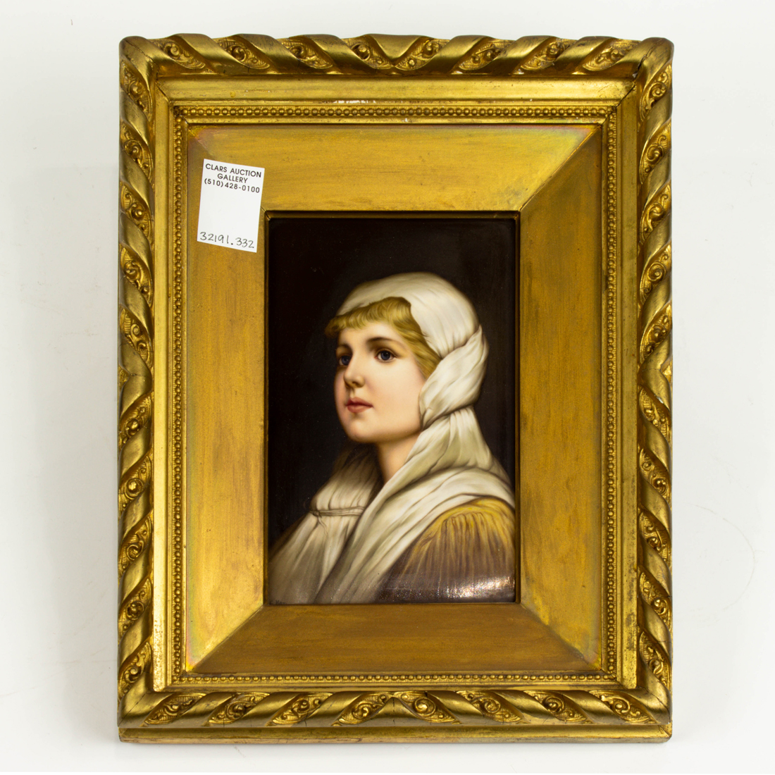 Appraisal: CONTINENTAL PORCELAIN PLAQUE OF A YOUNG BEAUTY Continental porcelain plaque