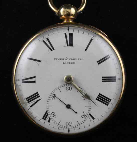 Appraisal: A George IV ct gold keywind pocket watch by Finer