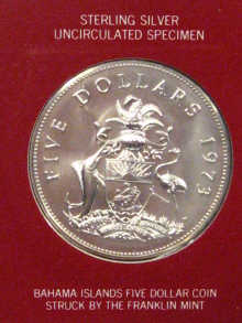 Appraisal: A silver uncirculated dollar coin of the Bahamas dated