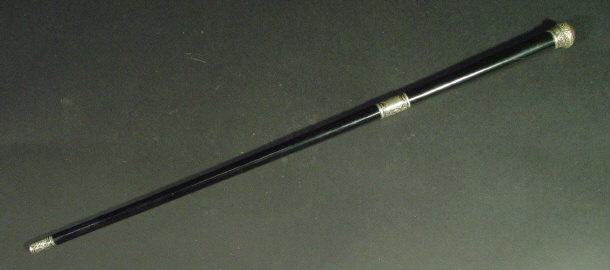 Appraisal: Ebonised conductor's baton with embossed silver mounts Chester cm in