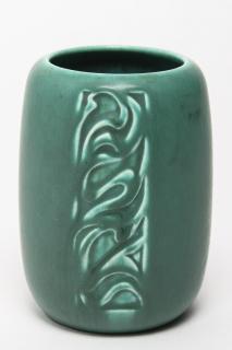 Appraisal: Rookwood Carved Matte Pottery Vase Green glaze with organic swirls