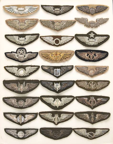 Appraisal: A lot of 's and World War bullion embroidered aviator's