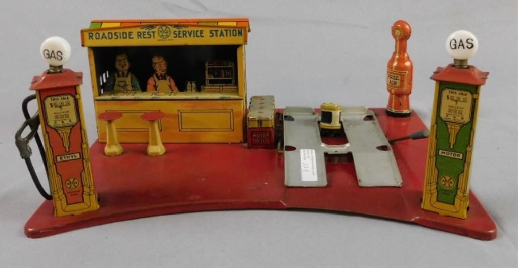 Appraisal: MARX ROADSIDE RESTAURANT SERVICE STATION LITHOtin Early th c Working