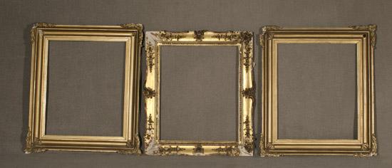 Appraisal: Three Victorian Rococo Style Gilt Composition Wood Frames Last Quarter