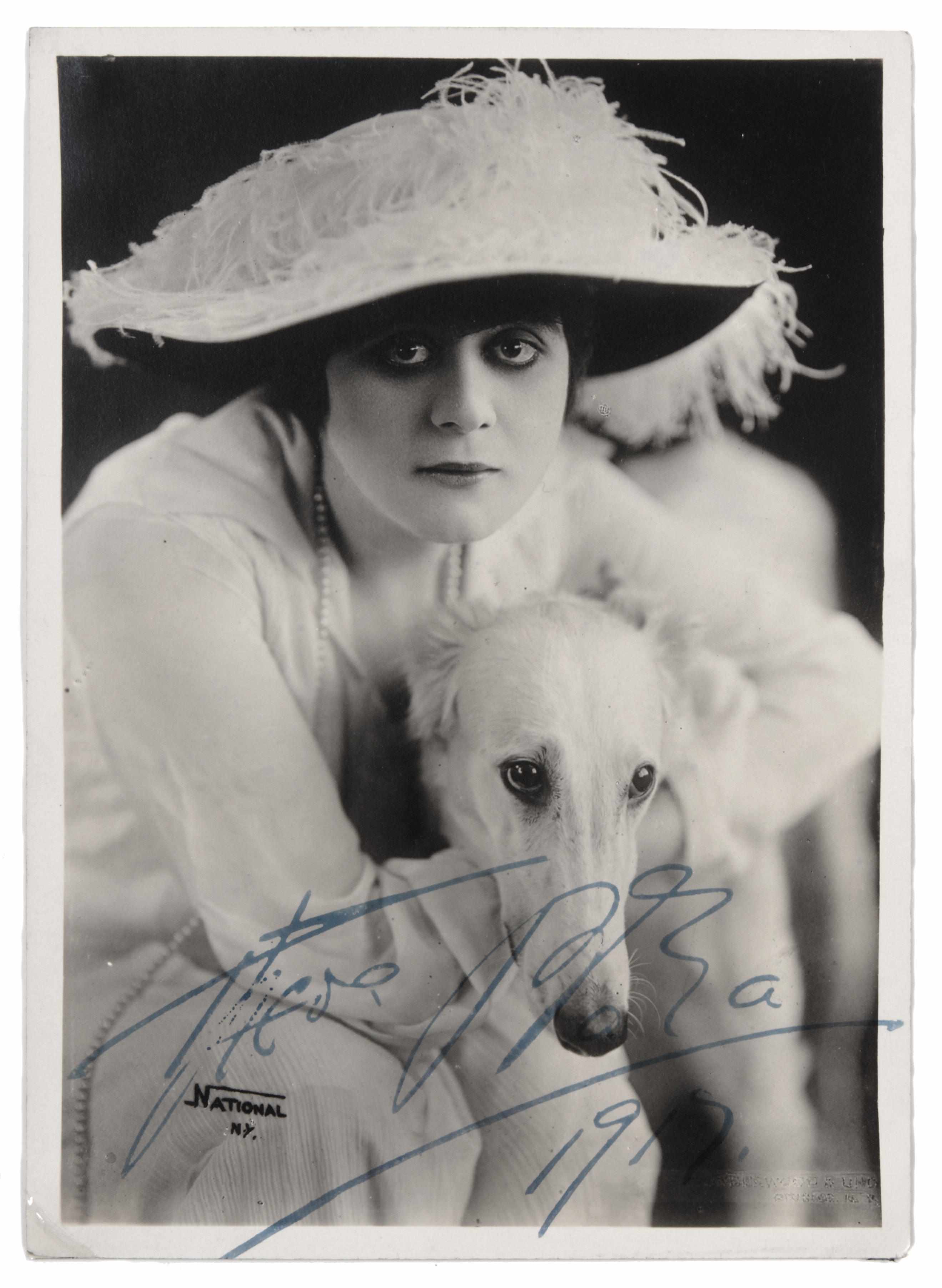 Appraisal: BARA THEDA - Photographs Signed ''Theda Bara'' and Inscribed silver