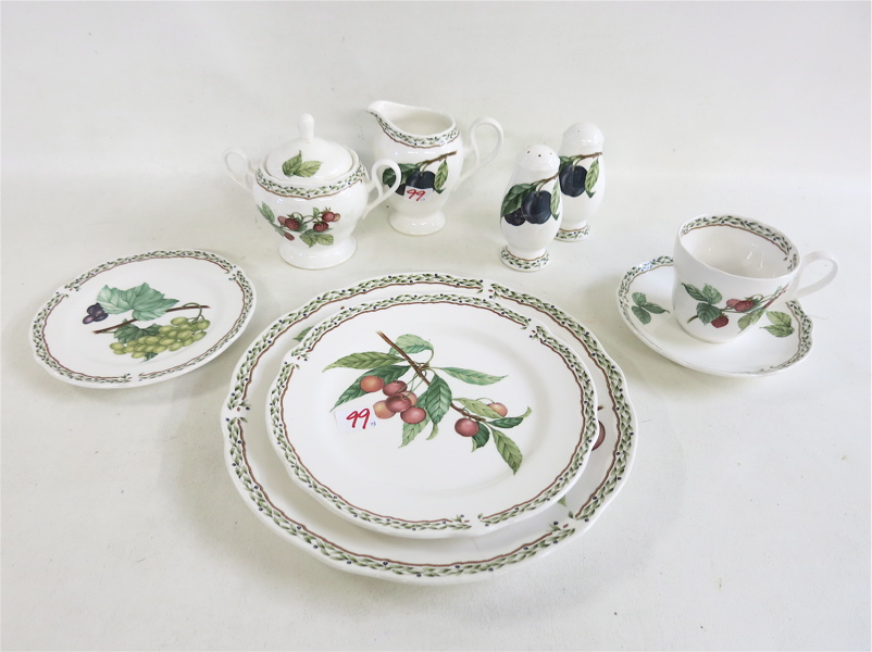 Appraisal: NORITAKE ROYAL ORCHARD CHINA SET seventy-three pieces comprised of dinner