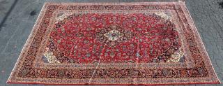 Appraisal: Persian Kashan x wool rug Persian Kashan x wool rug