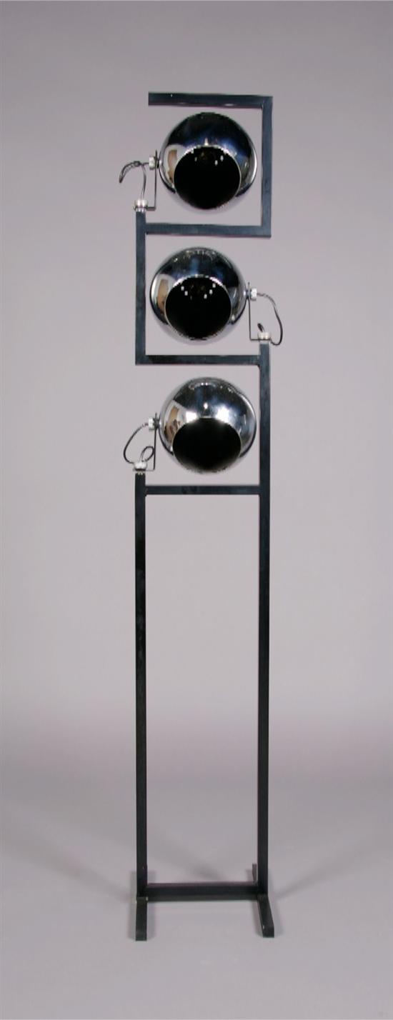 Appraisal: A Chrome and Steel Floor Lamp in the manner of