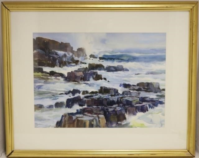 Appraisal: CARLTON PLUMMER BORN LOWELL MA AMERICAN WATERCOLOR SOCIETY SEASCAPE ROCKY